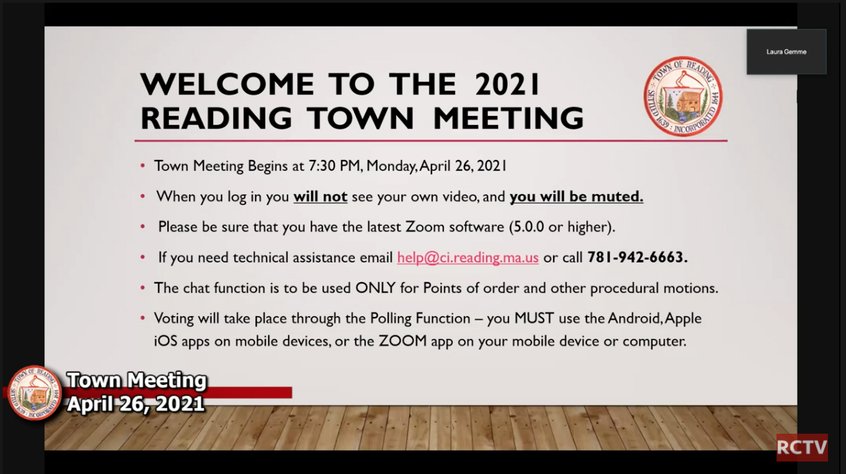 Special Town Meeting 10-25-2021